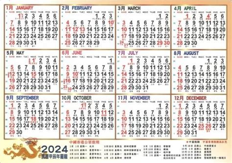 農民曆|2024年年歷,通勝,農民曆,農曆,黃歷,節氣,節日